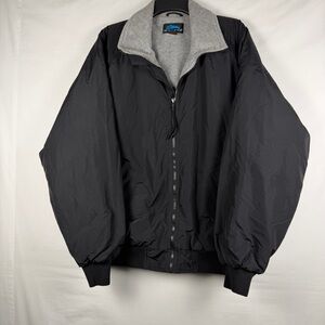 Tri-Mountain 8800 Jacket Men’s Medium Black Fleece Lined Bomber Windbreaker Coat